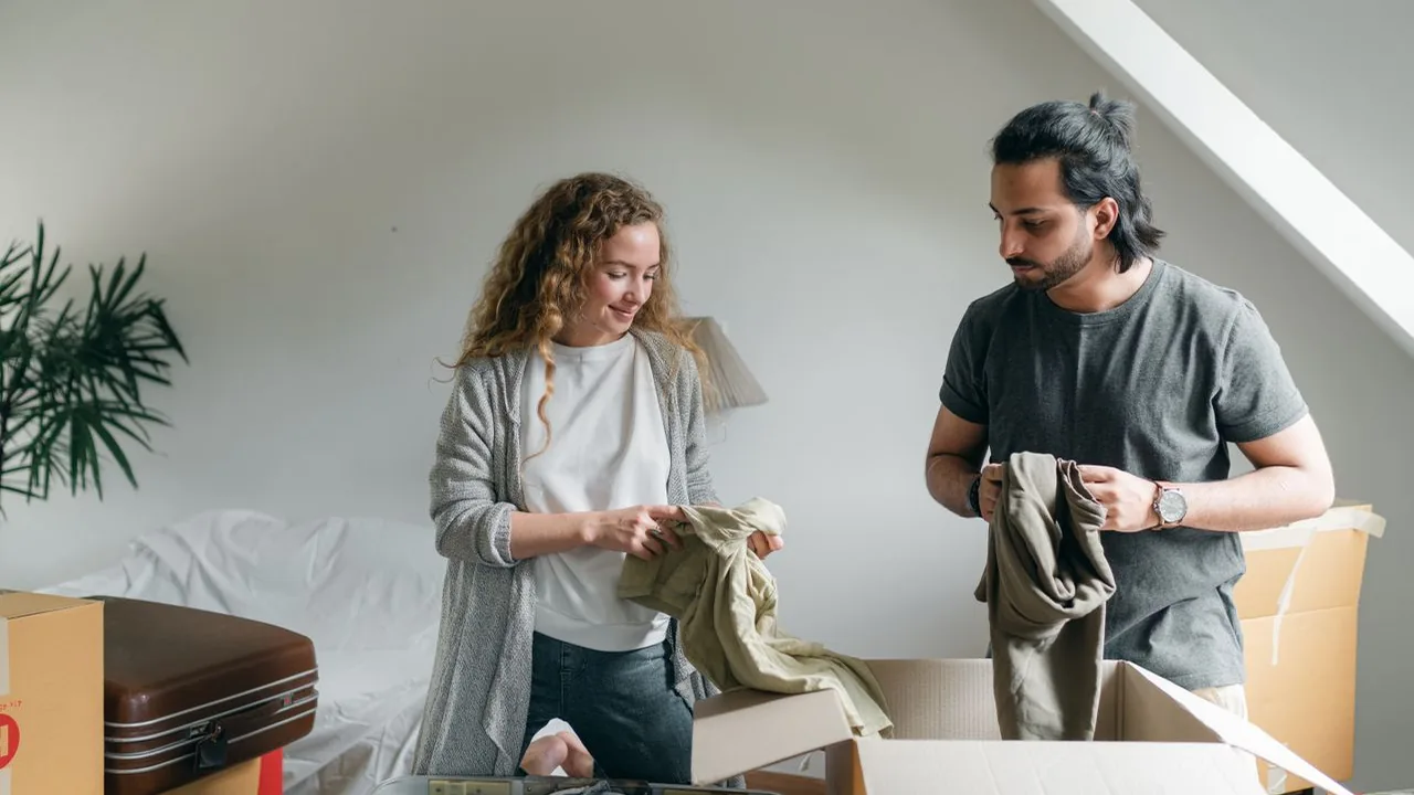 Residents unpacking and preparing a newly cleaned Seattle home.