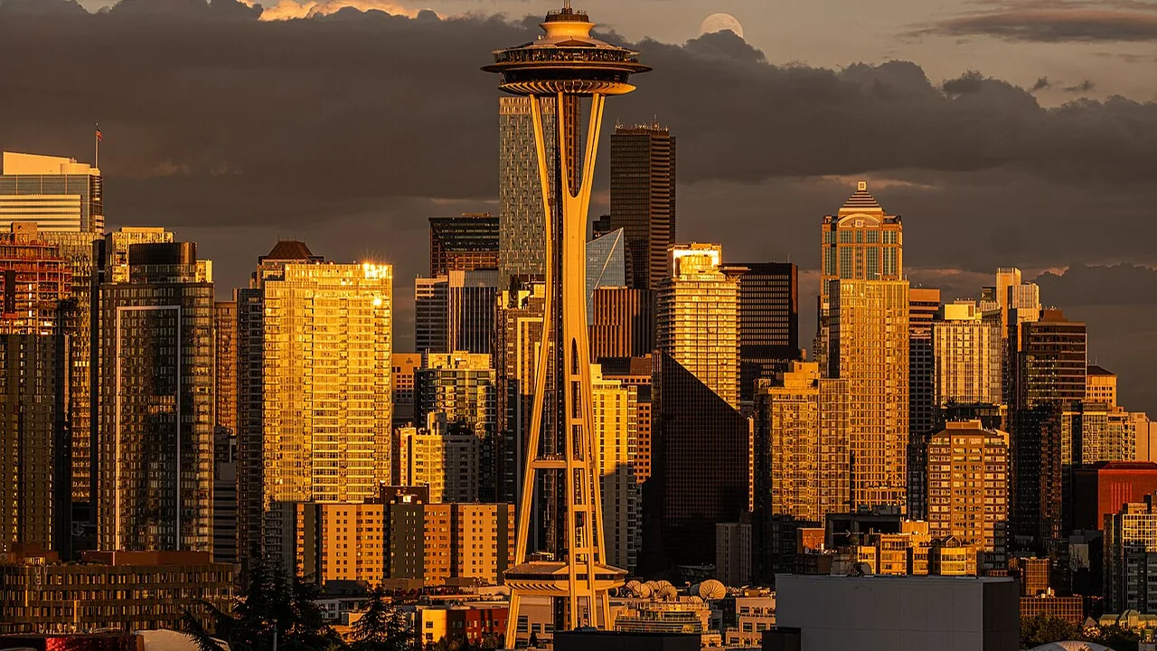 Seattle skyline in spring for a seasonal home cleaning checklist.