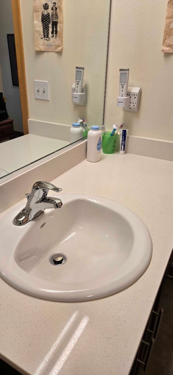 Bathroom sink refresh before cleaning